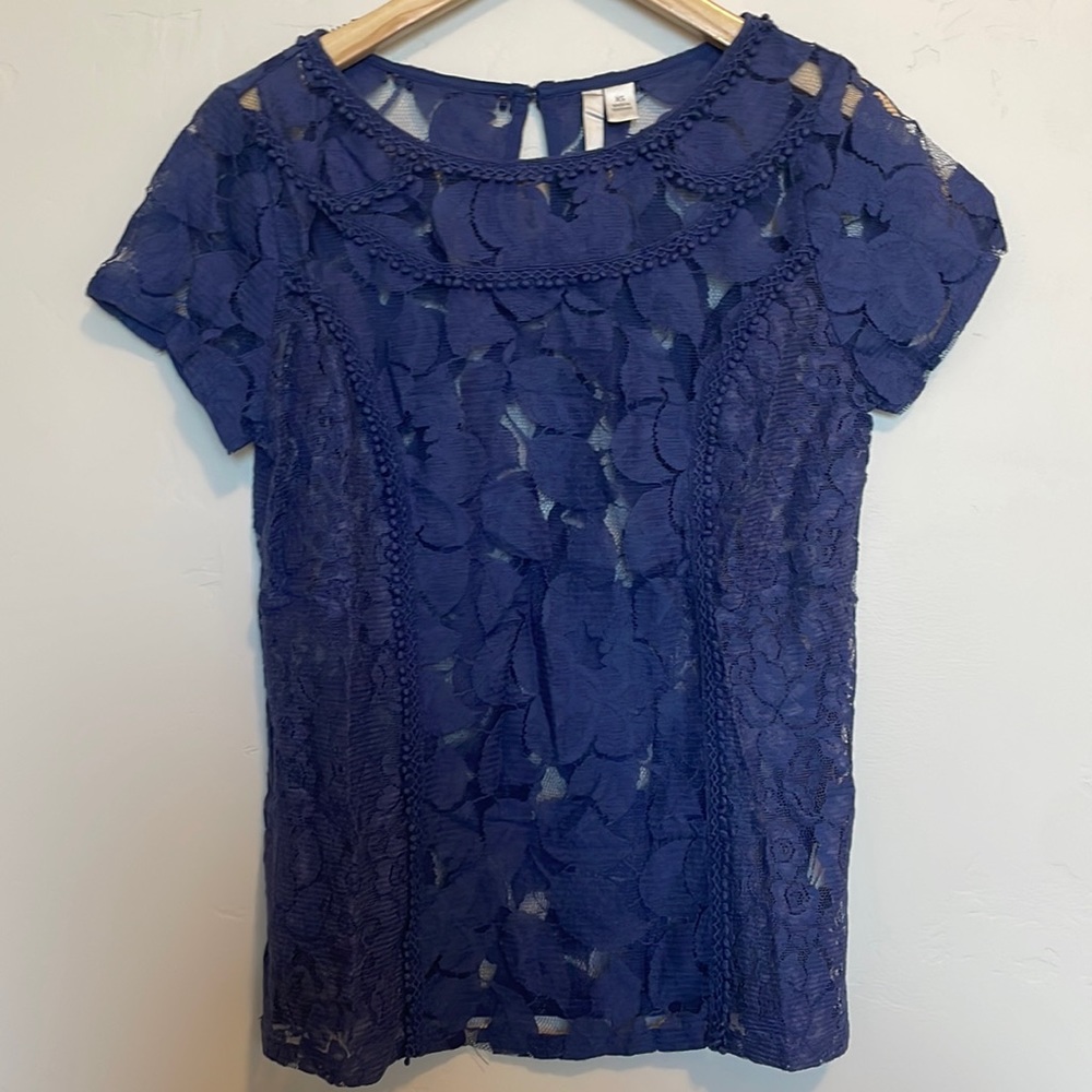 Navy blue lace shirt